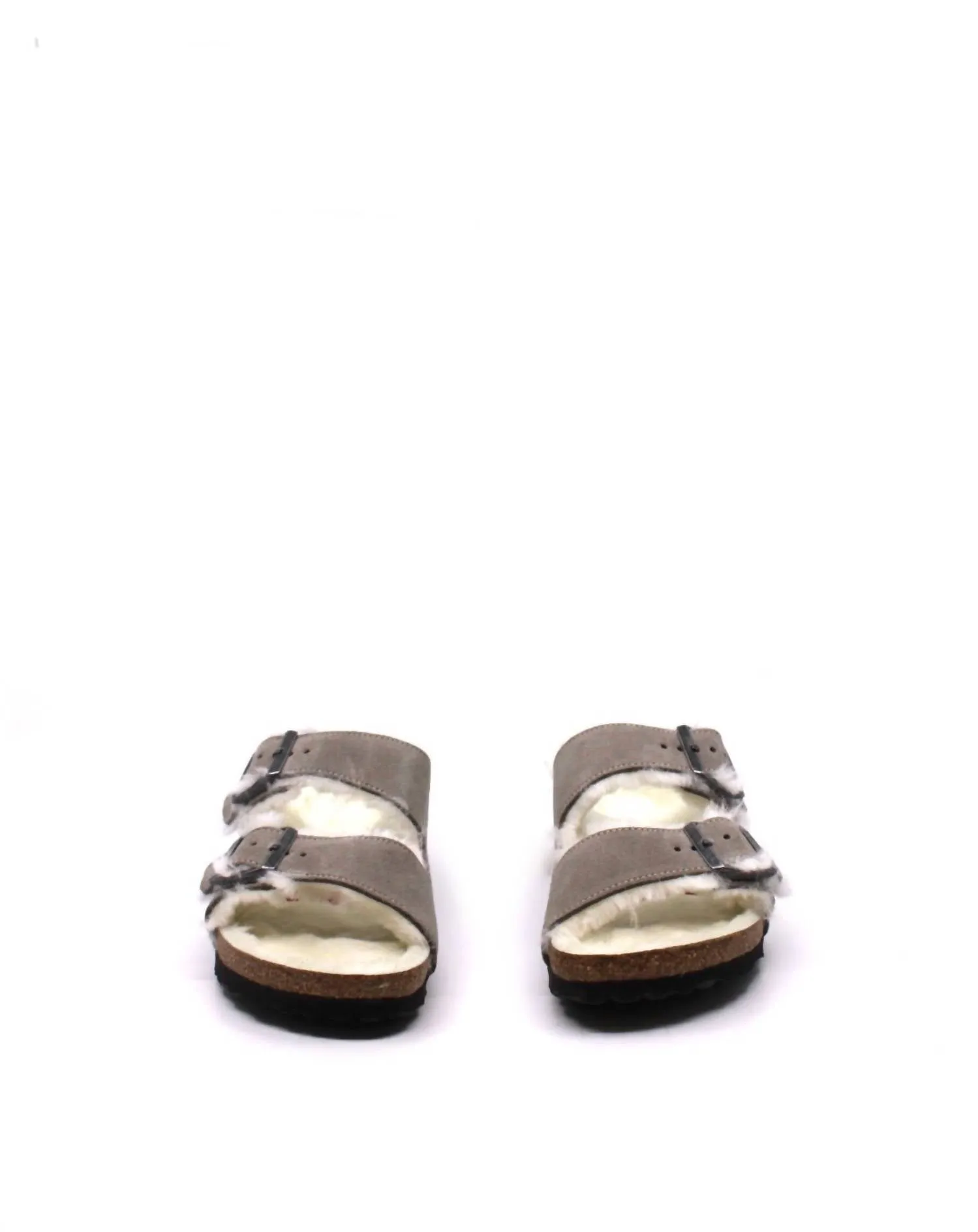 Women's Arizona Shearling Sandal - Narrow In Stone