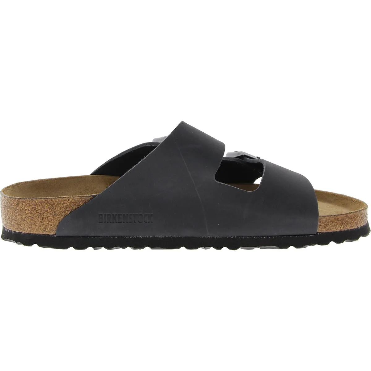 Womens Buckle Leather Slide Sandals