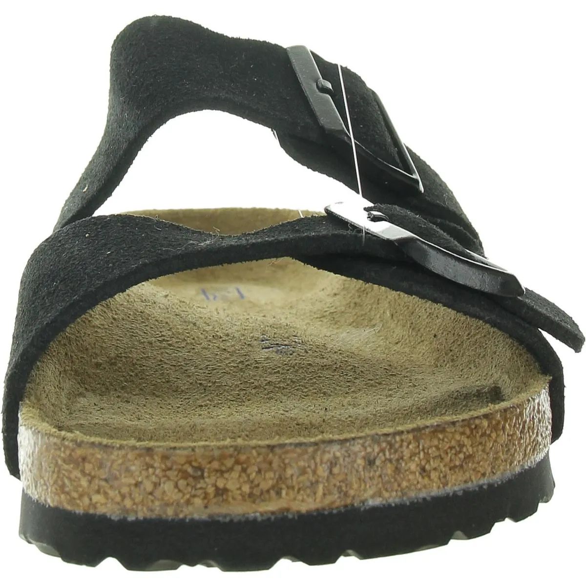 Womens Buckle Suede Slide Sandals