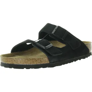 Womens Buckle Suede Slide Sandals