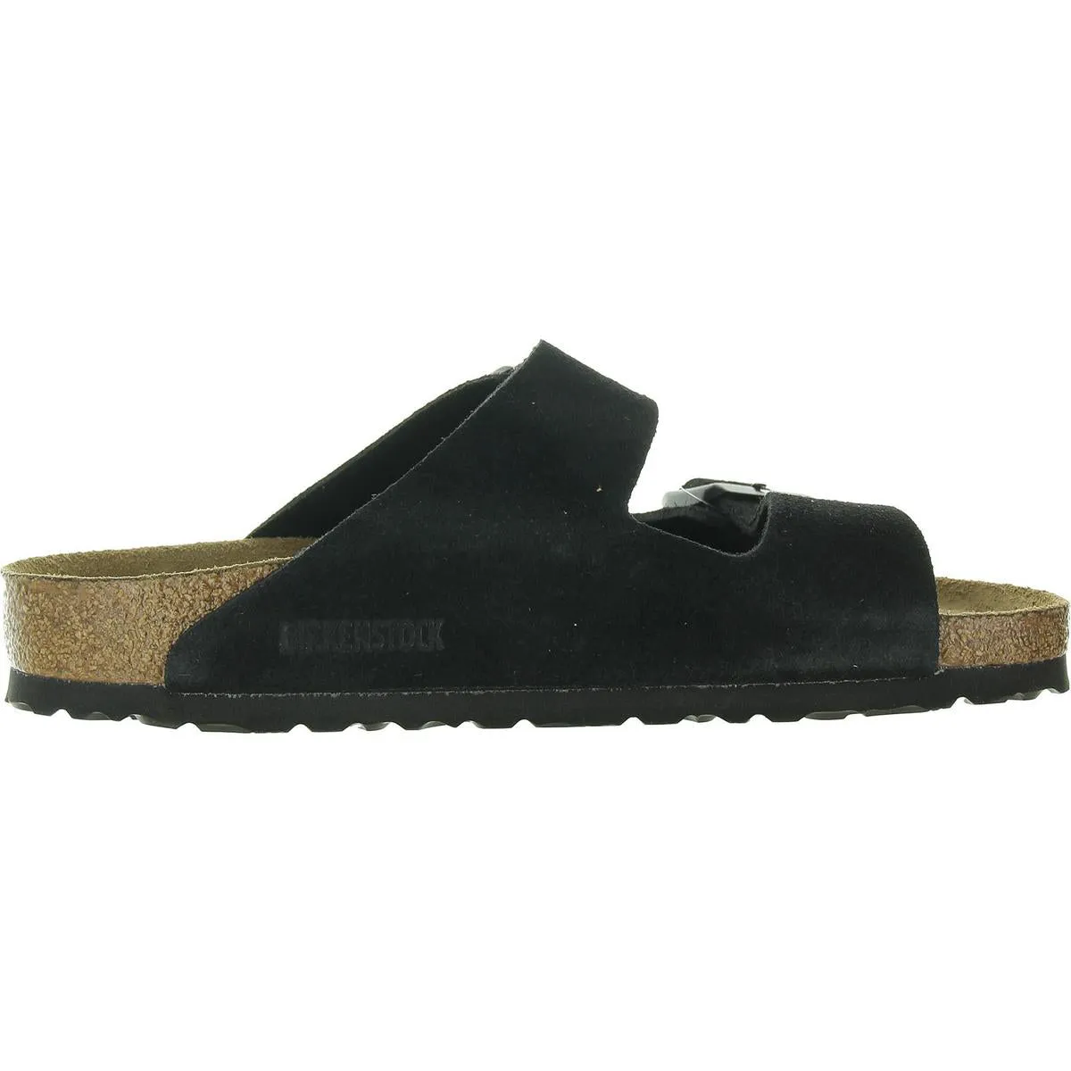 Womens Buckle Suede Slide Sandals
