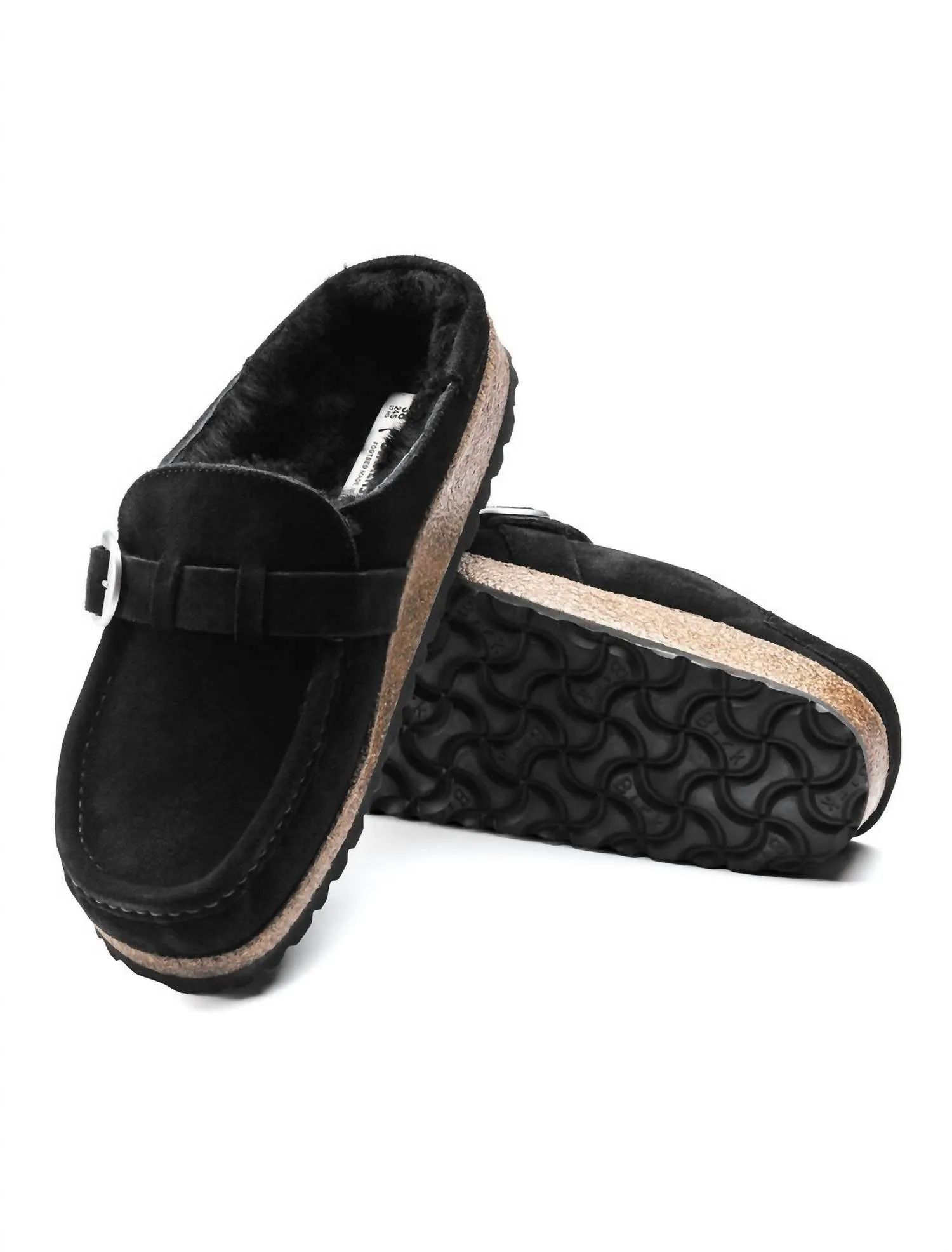 Women'S Buckley Shearling Suede Leather Shoes in Black