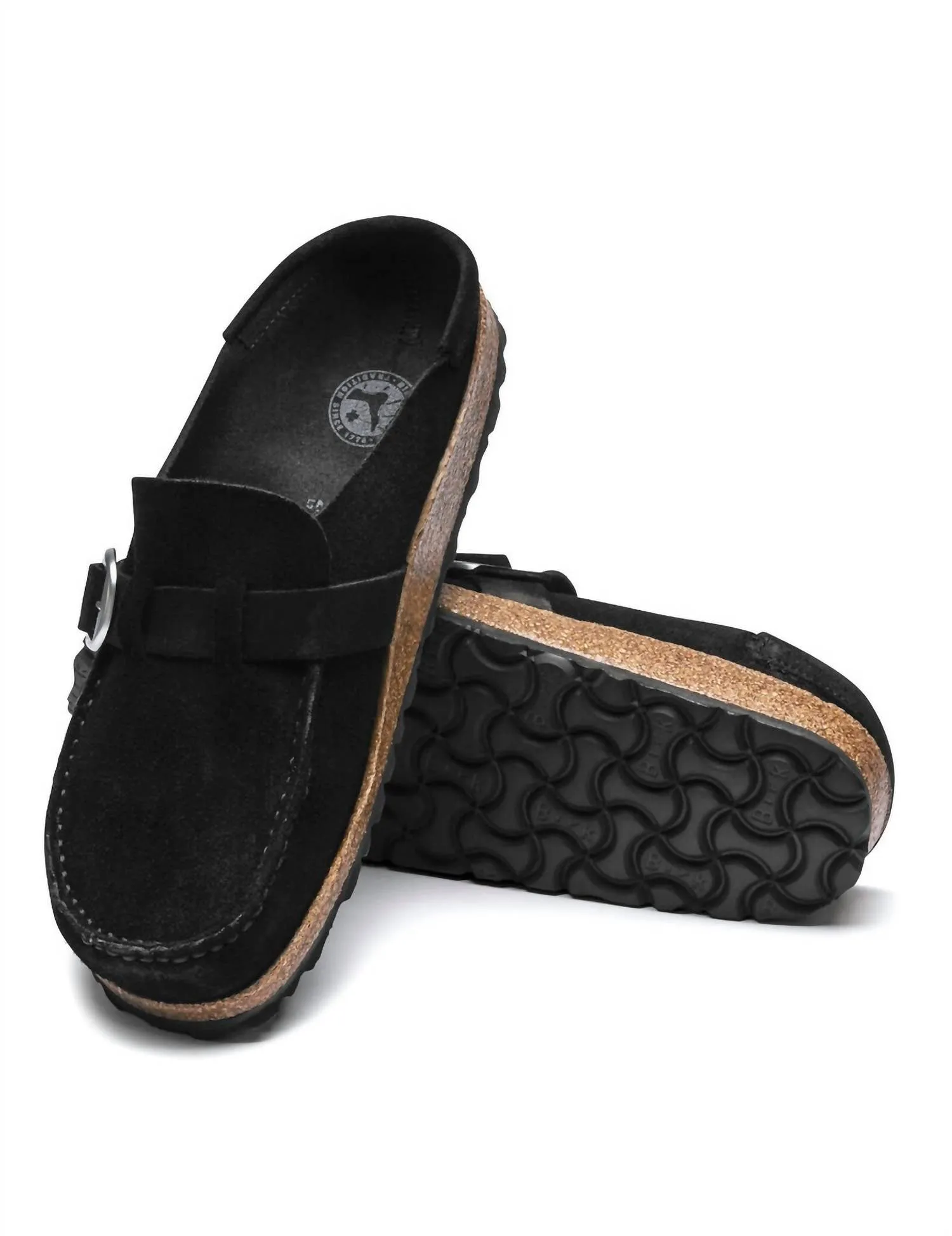 Women'S Buckley Suede Leather Sandal in Black