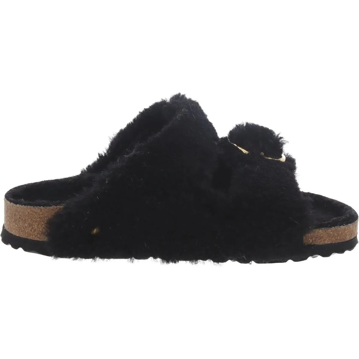 Womens Faux Fur Lined Slip On Slide Sandals