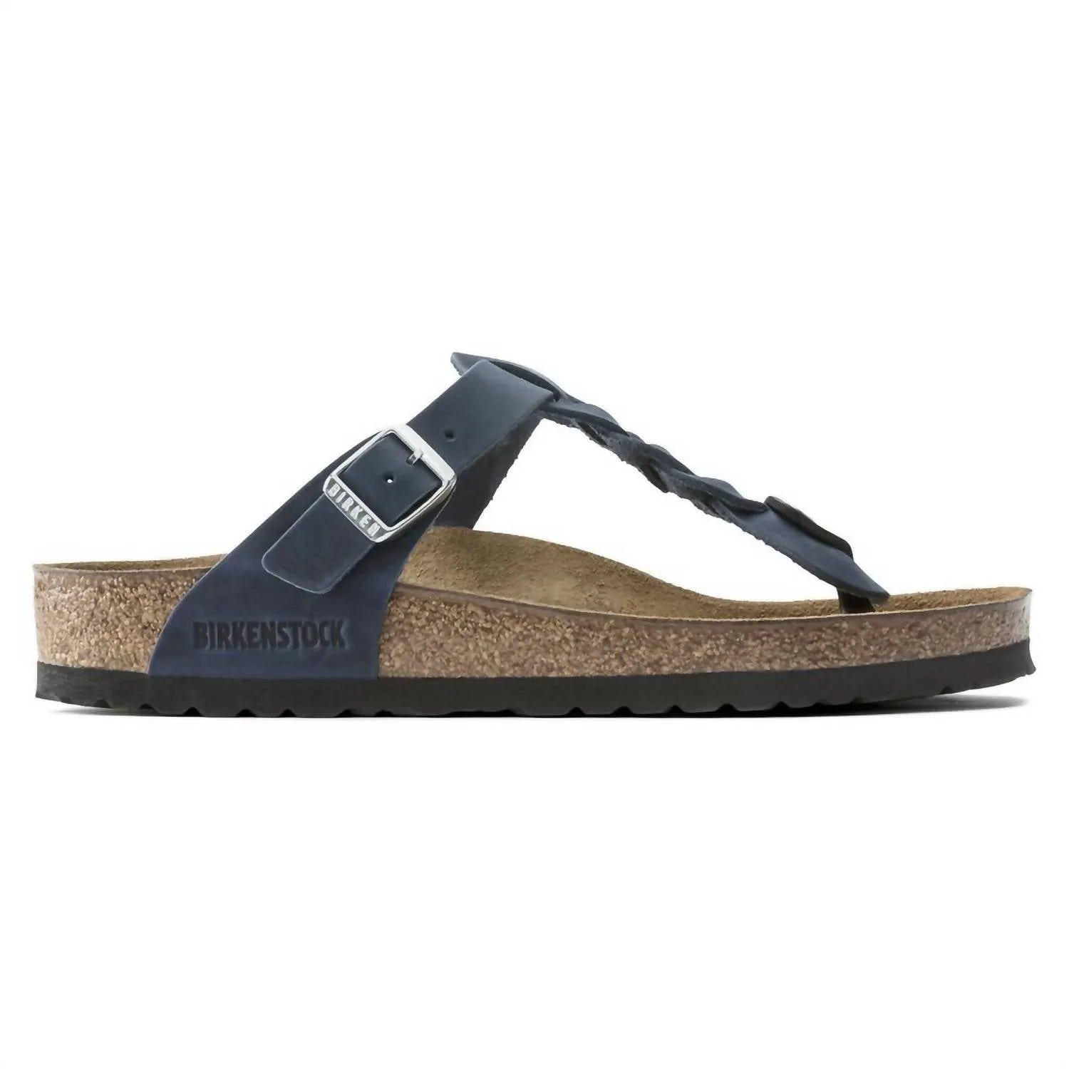 Women's Gizeh Braided Oiled Leather Sandals - Regular/wide In Navy