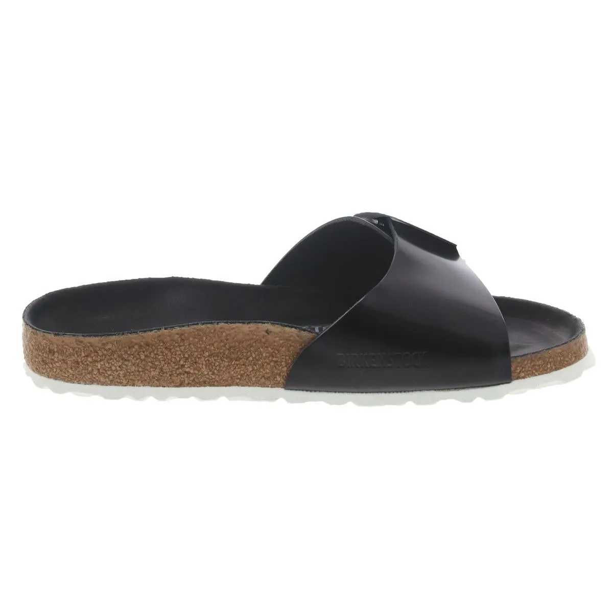 Womens Leather Flat Slide Sandals