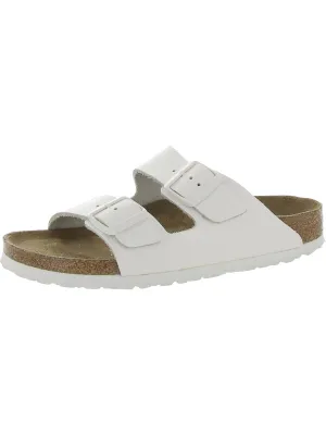 Womens Leather Slip On Footbed Sandals