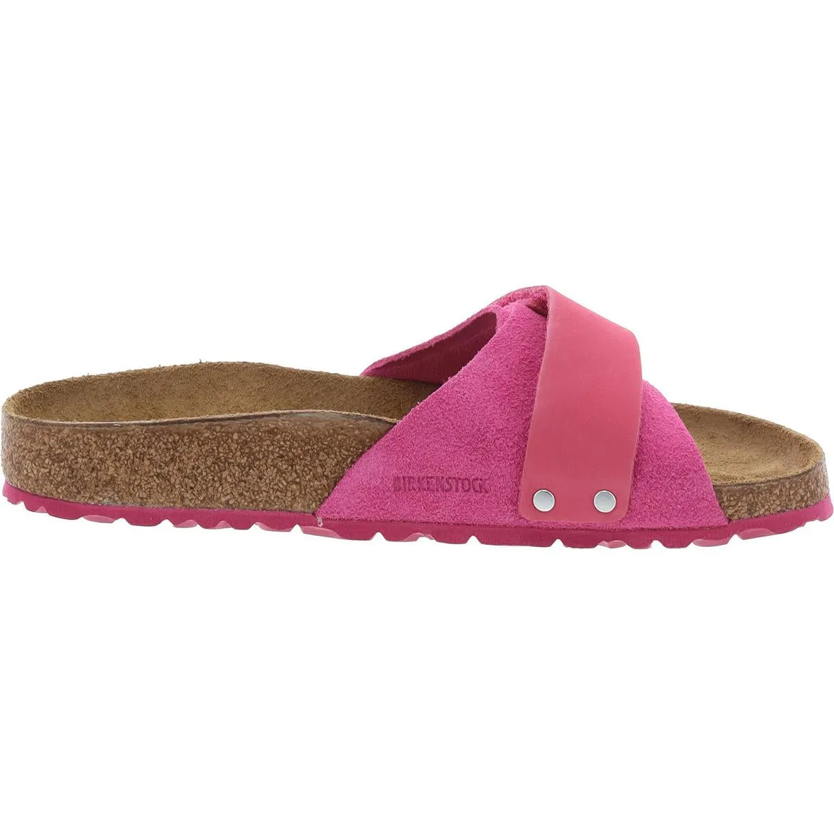 Womens Leather Slip On Slide Sandals