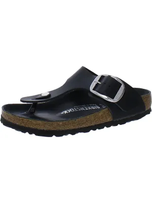 Womens Leather Slip On Thong Sandals
