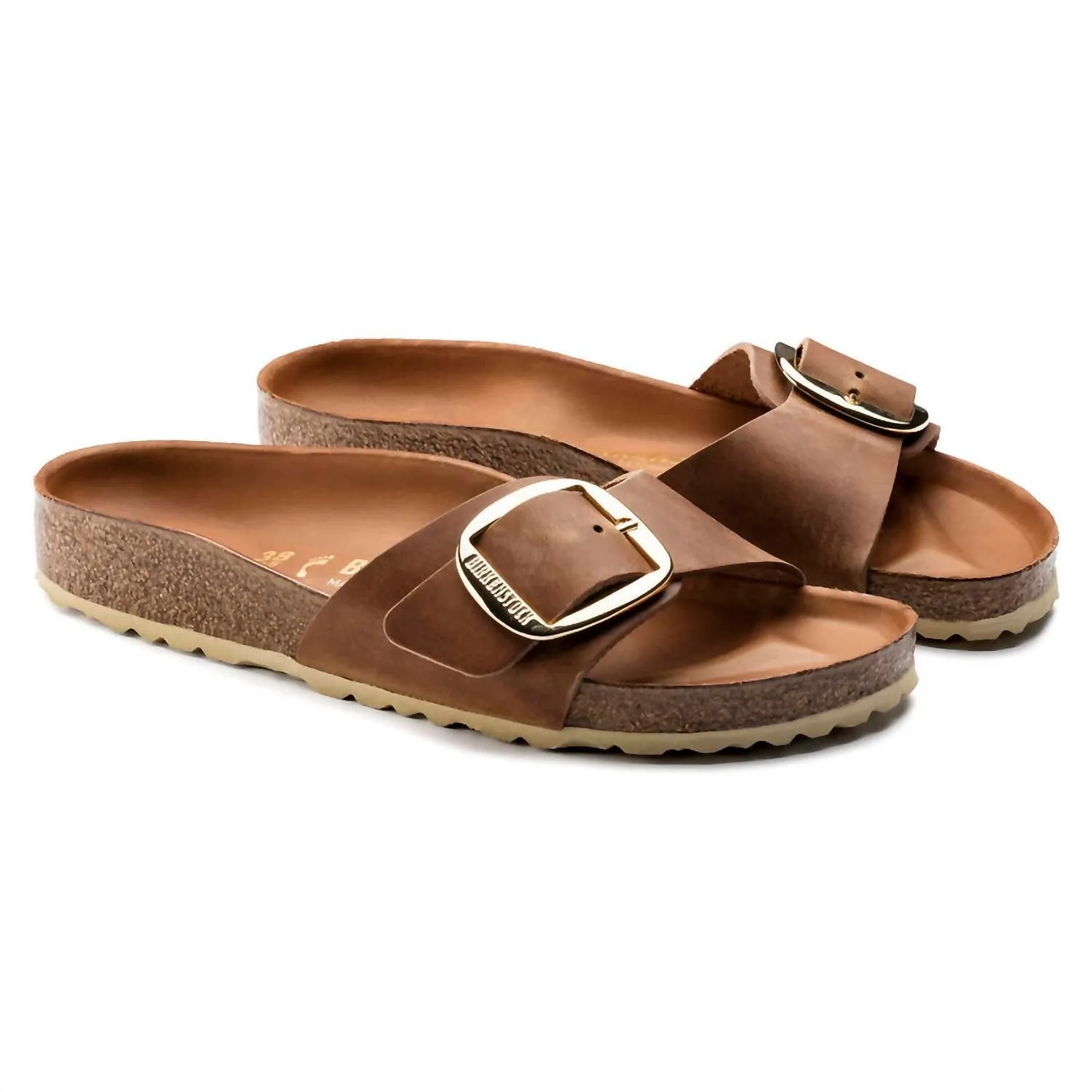 Women's Madrid Big Buckle Sandals In Cognac