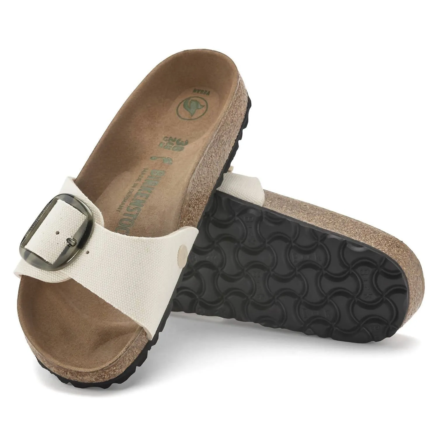 Women's Madrid Vegan Big Buckle Sandals In Eggshell