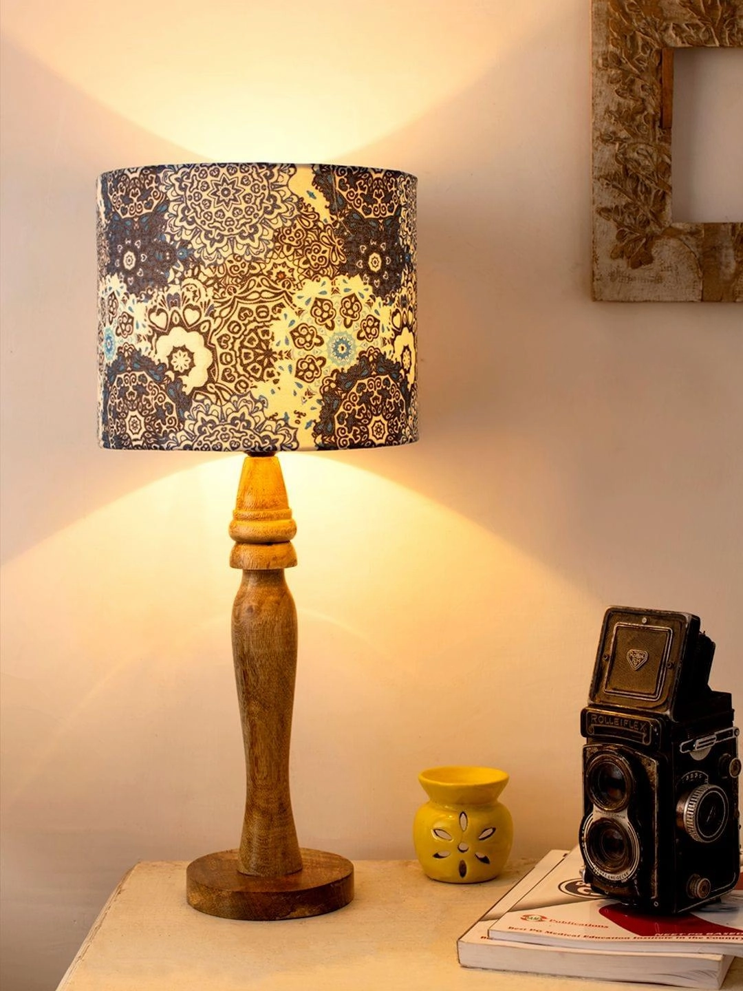 Wooden Batik Print Lamp decorative ceiling fixture