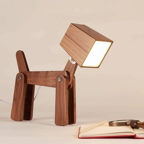 Wooden Dog-Shaped Study lamp decorative ceiling fixture