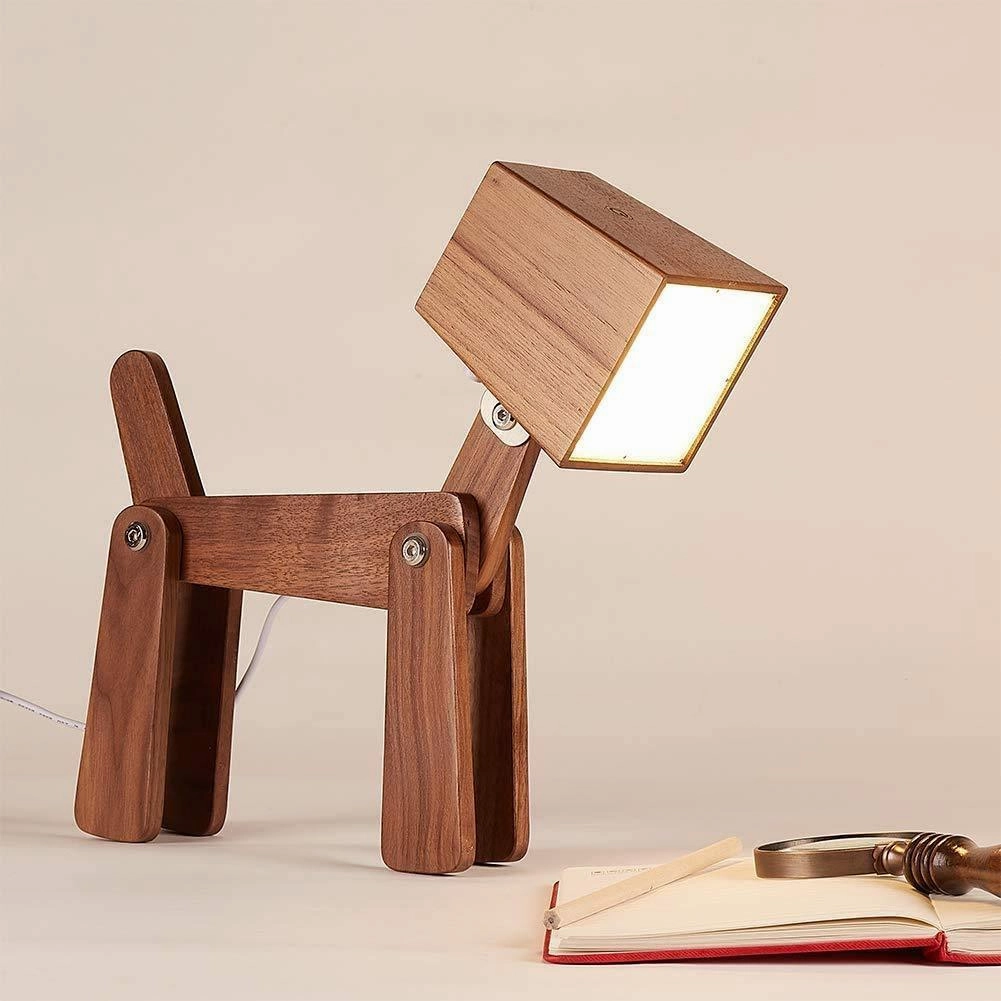 Wooden Dog-Shaped Study lamp decorative ceiling fixture