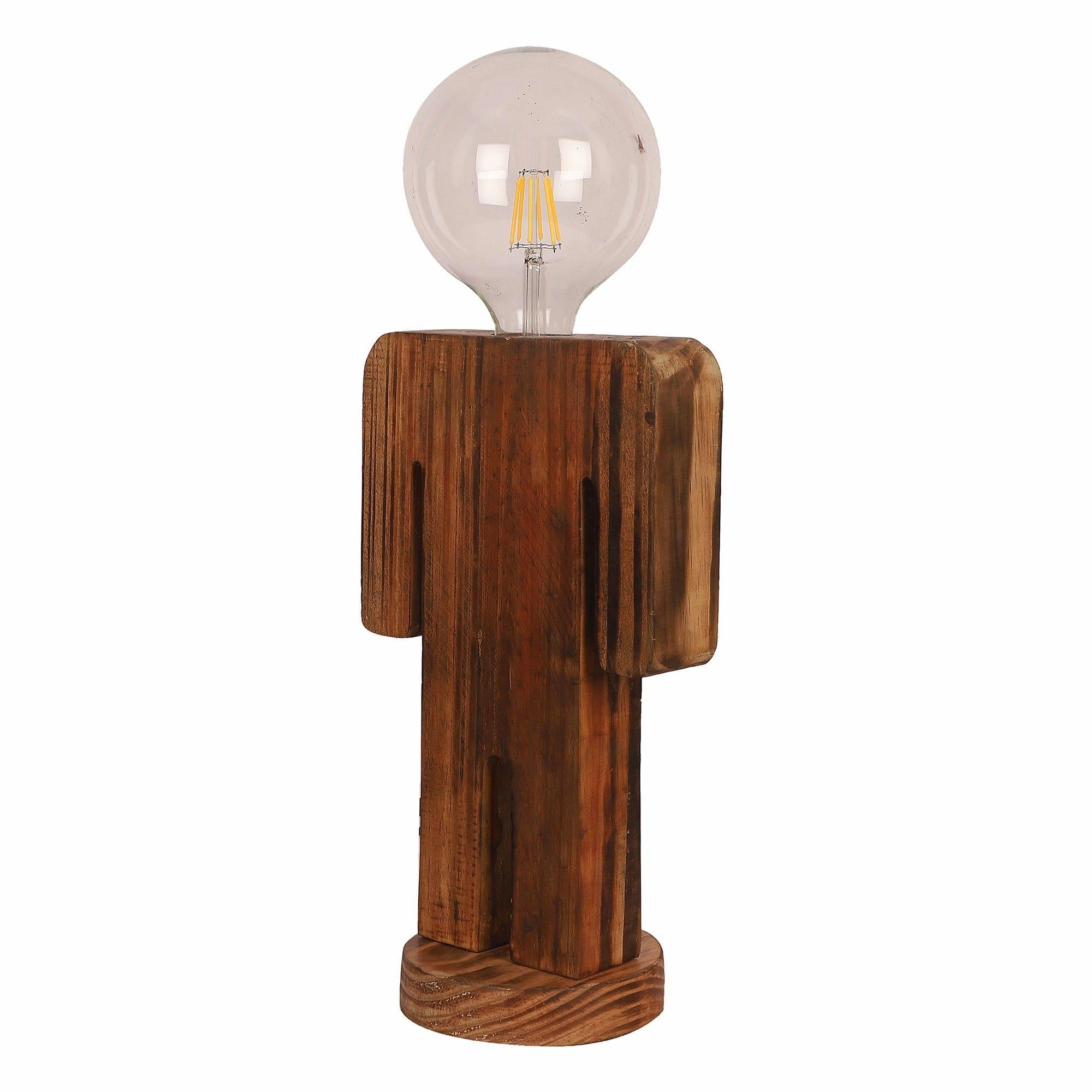 Wooden Table Lamp  Natural Wood