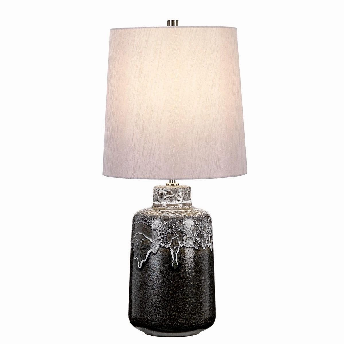 Woolwich Graphite & White Glazed Ceramic Table Lamp energy-saving LED light