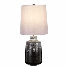 Woolwich Graphite & White Glazed Ceramic Table Lamp energy-saving LED light