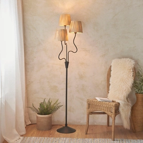 Wriggle 3 Light Black Floor Lamp creative lampshade design