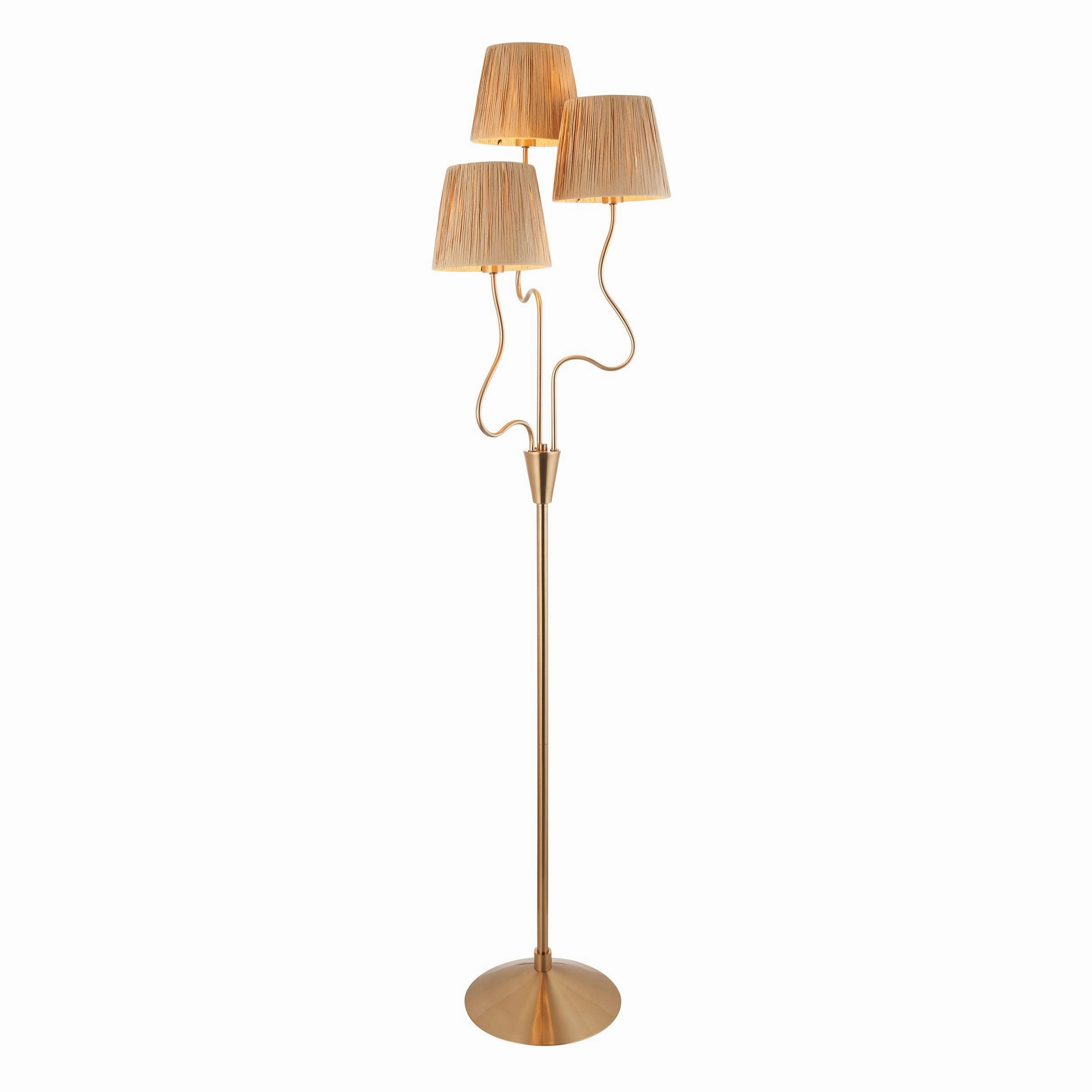 Wriggle 3 Light Brass Floor Lamp