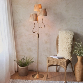 Wriggle 3 Light Brass Floor Lamp creative lampshade design