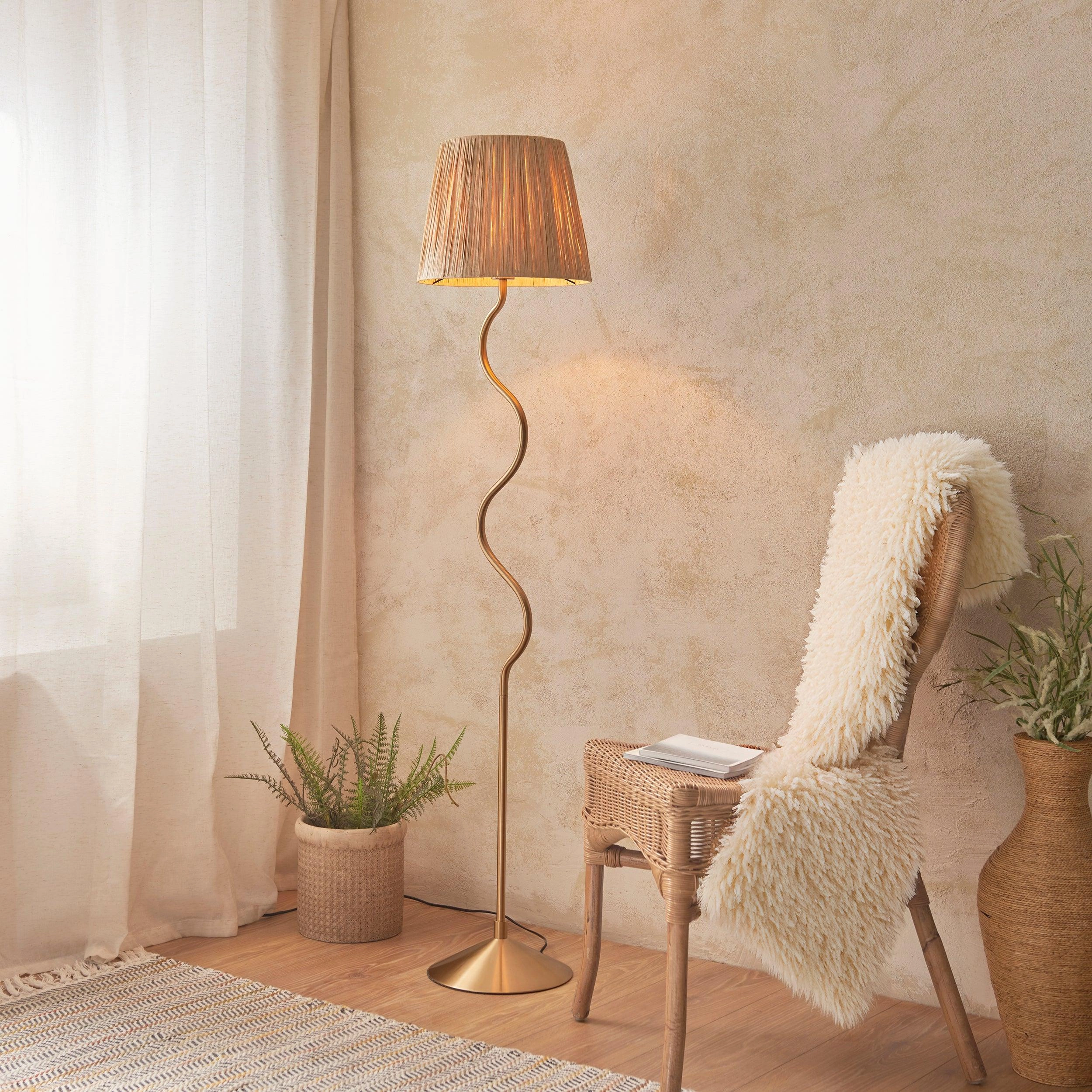 Wriggle Brass Floor Lamp creative lampshade design
