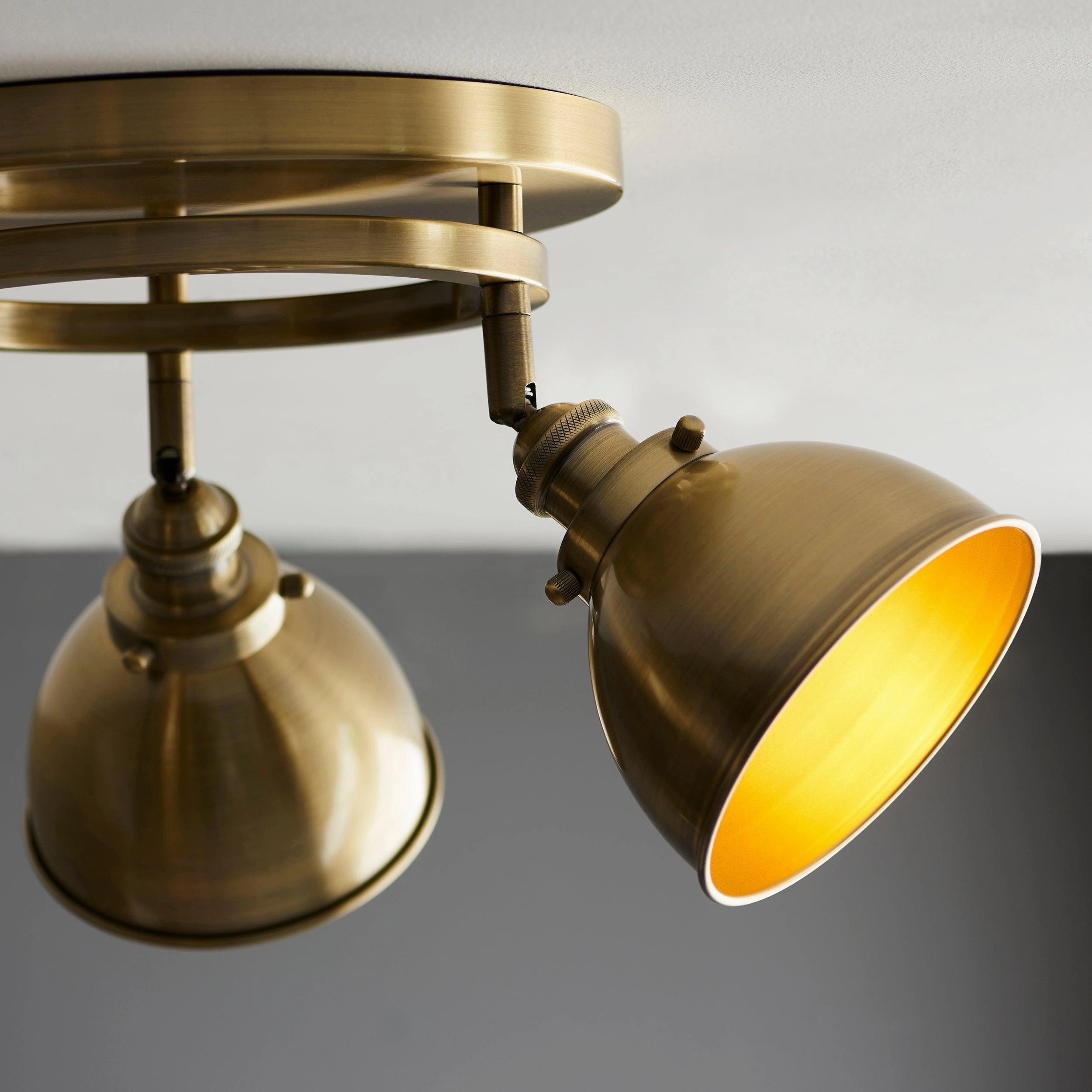 Wyatt 3 Light Brass Industrial Style Spot Light