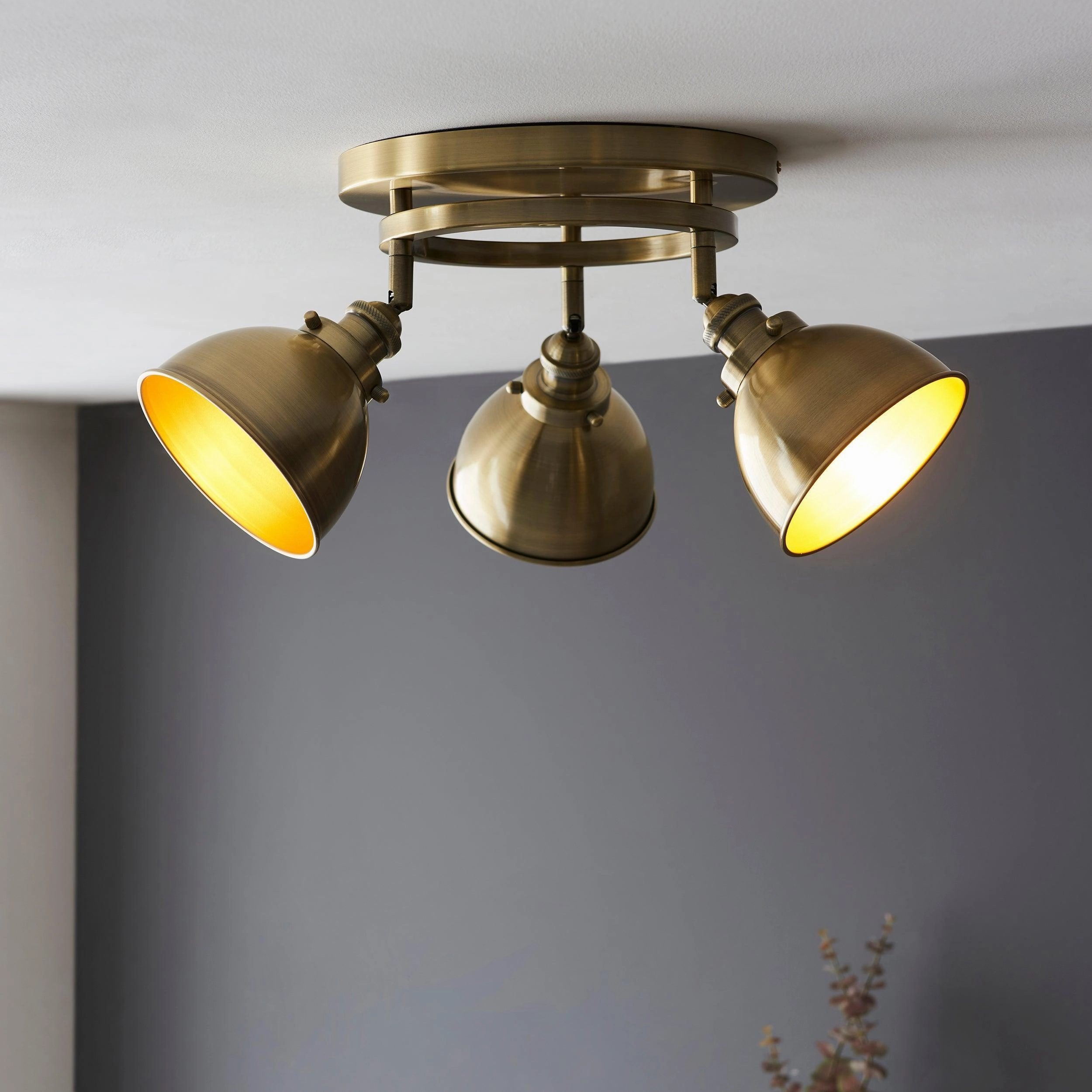 Wyatt 3 Light Brass Industrial Style Spot Light