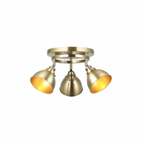Wyatt 3 Light Brass Industrial Style Spot Light tall arc lamp for living room