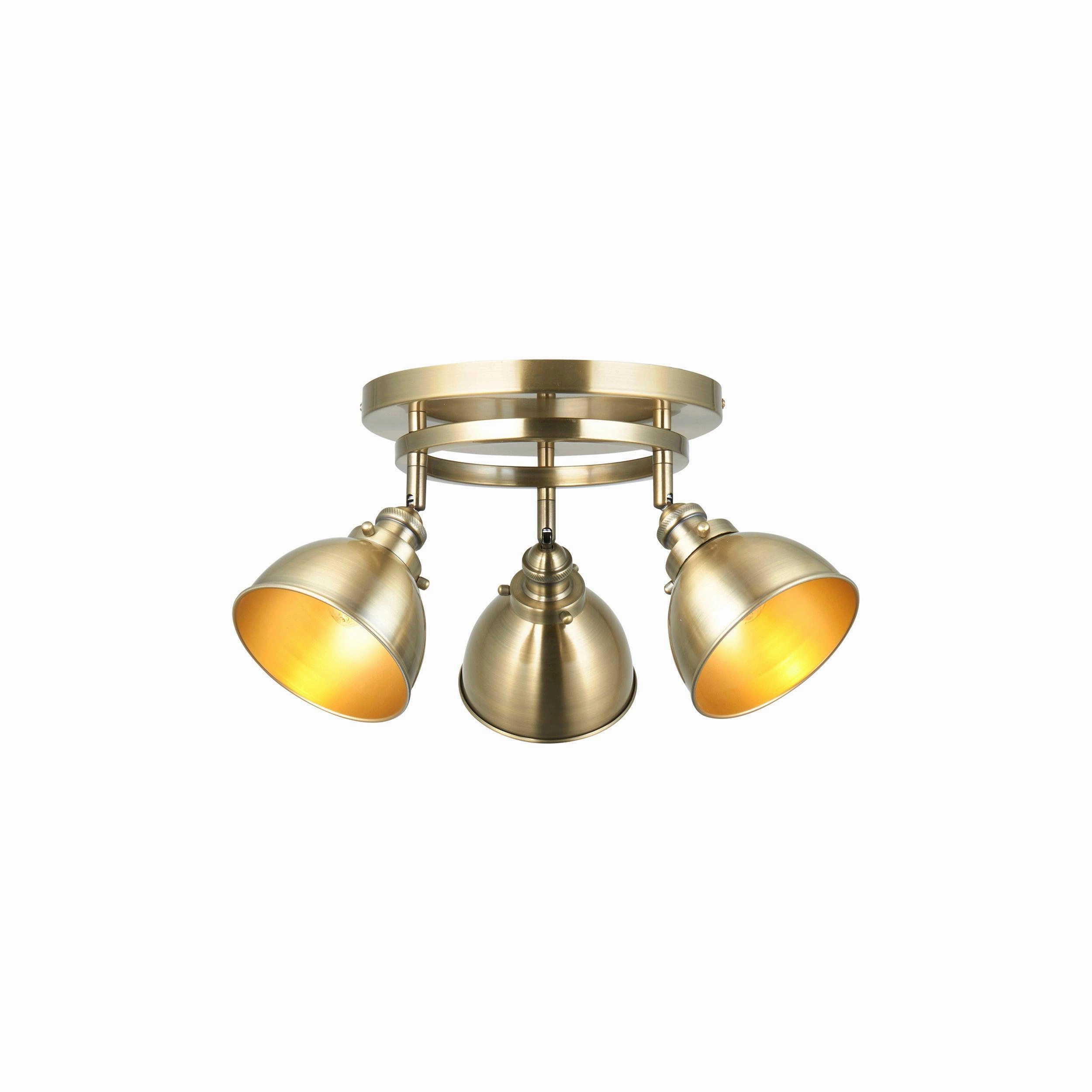 Wyatt 3 Light Brass Industrial Style Spot Light tall arc lamp for living room