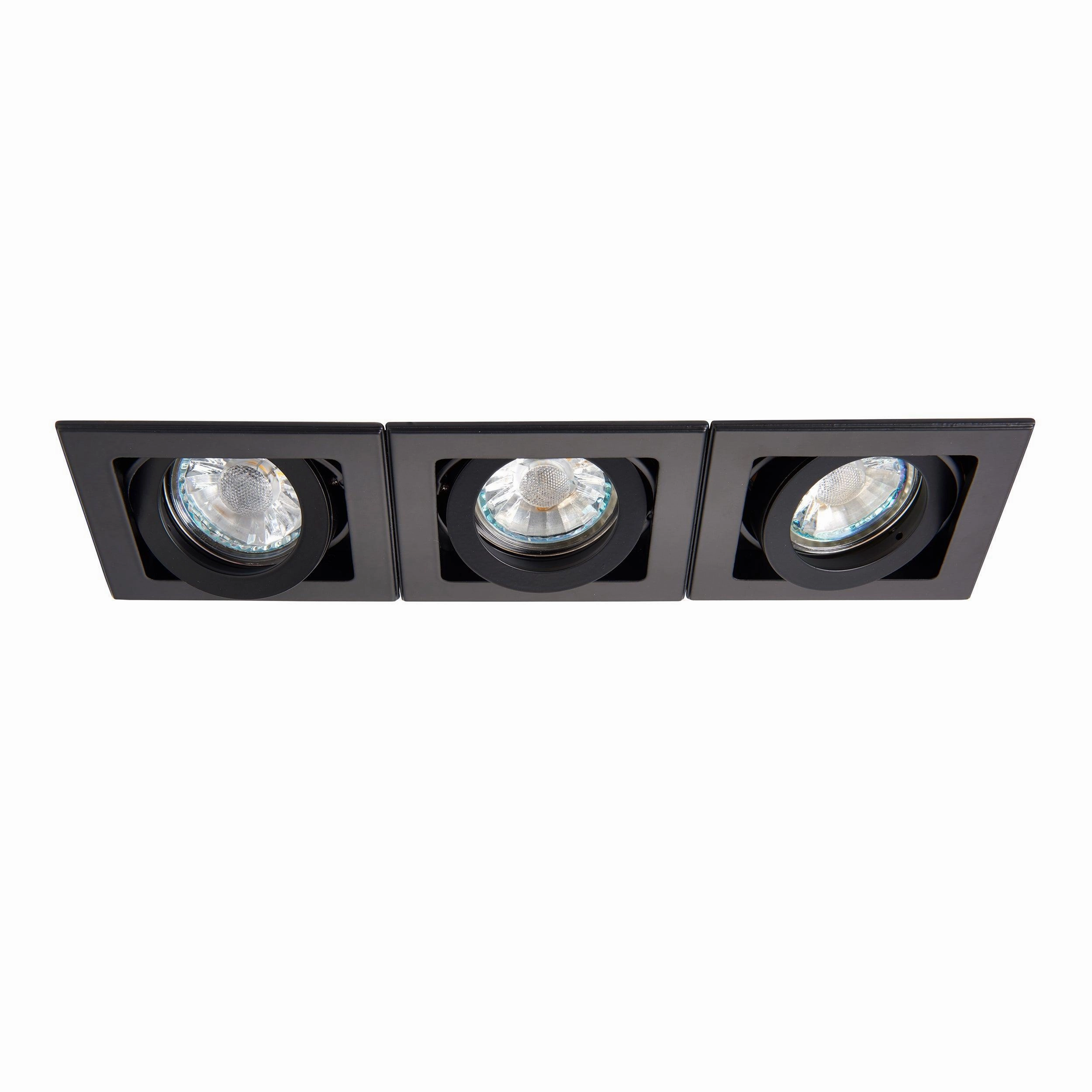 Xeno Triple Black Adjustable Recessed Light 50W