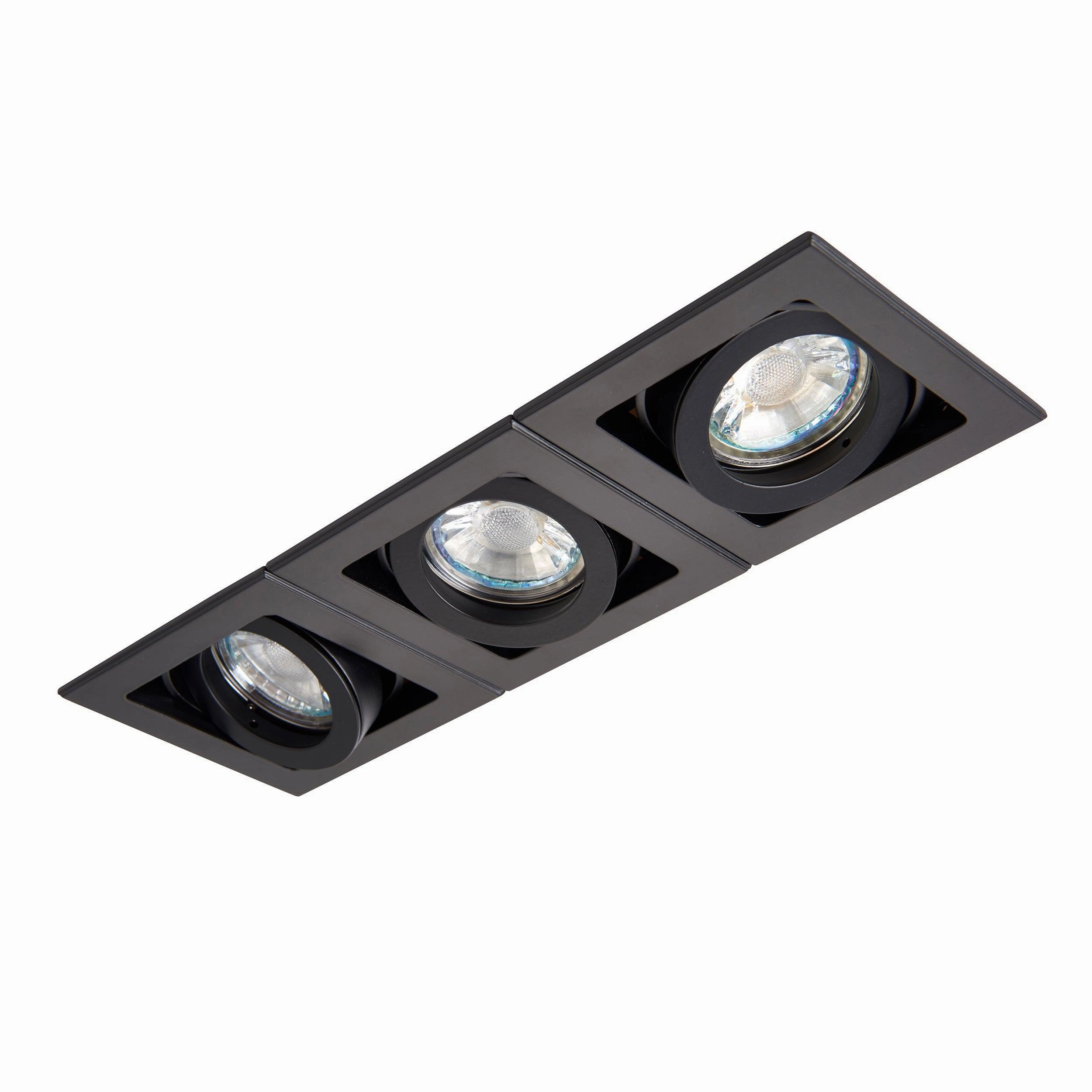 Xeno Triple Black Adjustable Recessed Light 50W