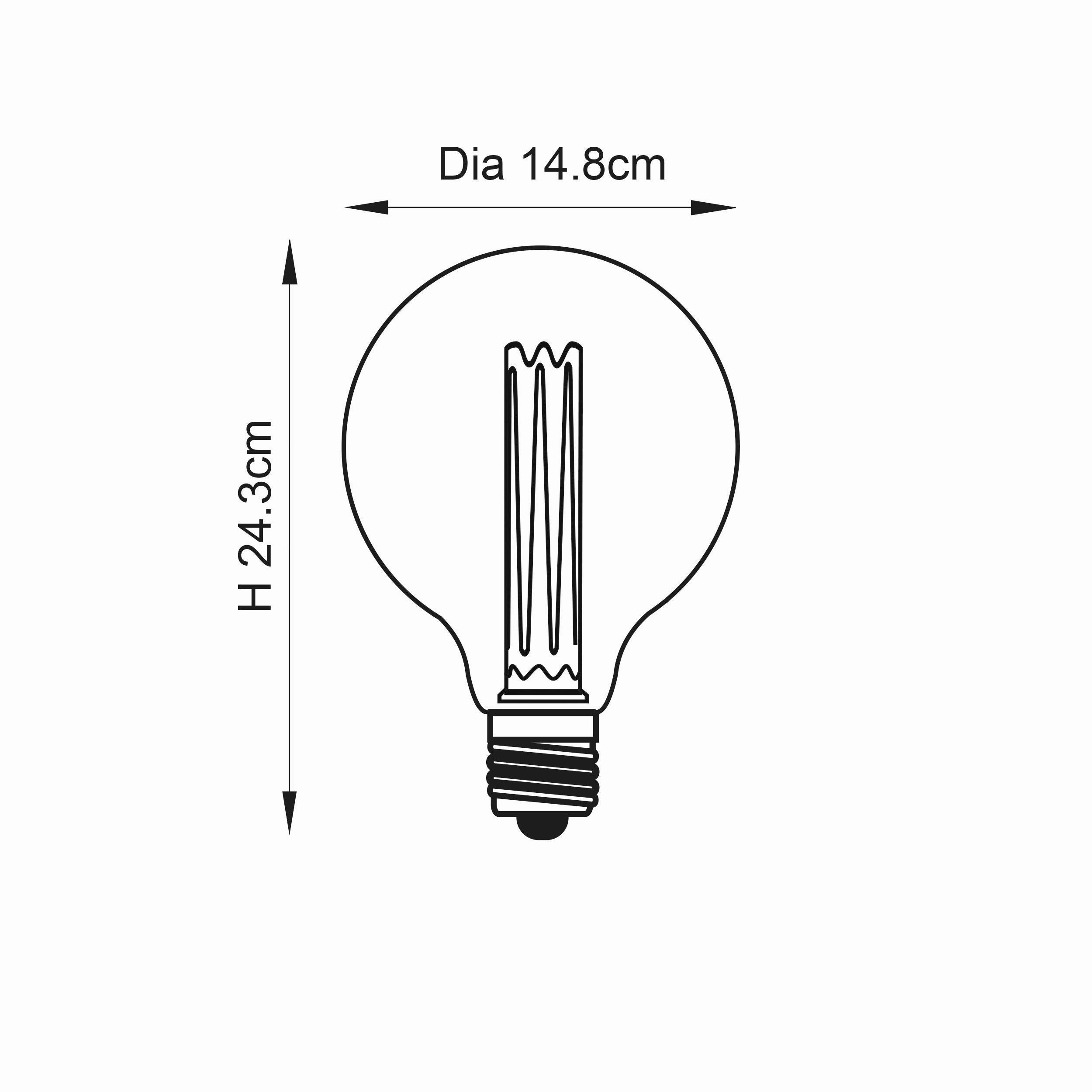 XL Dimple E27 Amber Globe Decorative LED 2.5w Light Bulb