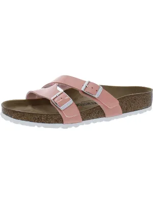 Yao Balance Womens Patent Strappy Slide Sandals