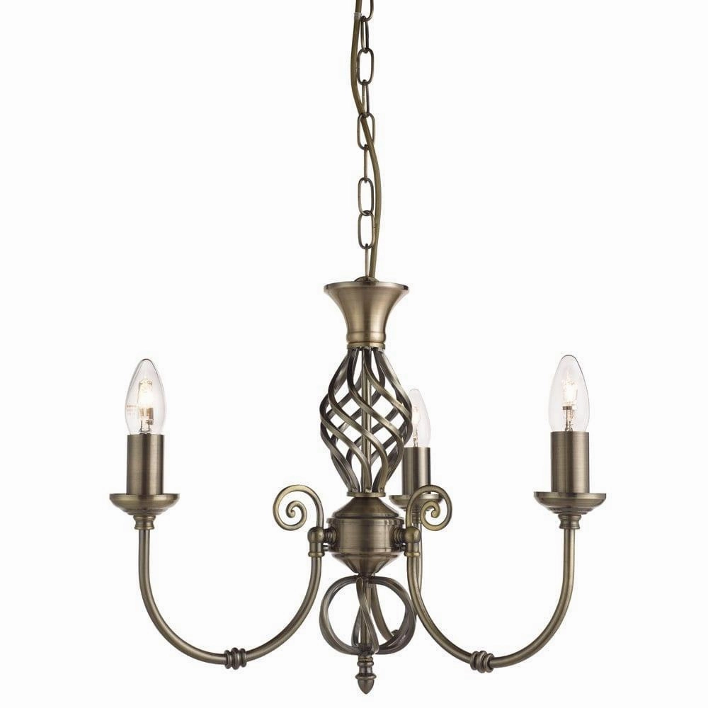 Zanzibar 3 Light Brass Chandelier ambient ceiling fixture