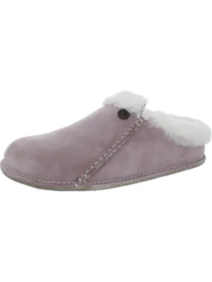 Zermatt Premium Womens Suede Shearling Slide Slippers