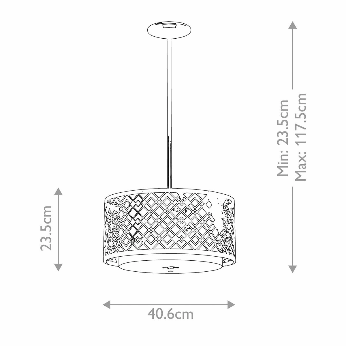 Ziggy Lacquered Silver Medium Ceiling Pendant Light