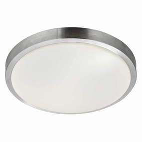 Zurich LED Silver/Acrylic Shade Flush Bathroom Ceiling Light white ceiling lamp